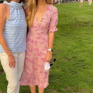 Puff sleeve wrap dress